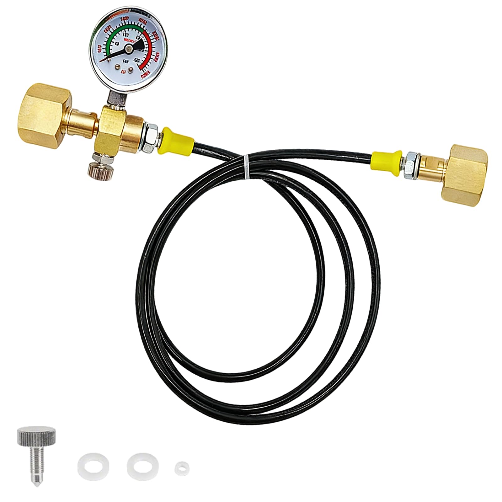 Adattatore per tubo ad alta pressione CO2 da 1,5 m con manometro da 3000 PSI