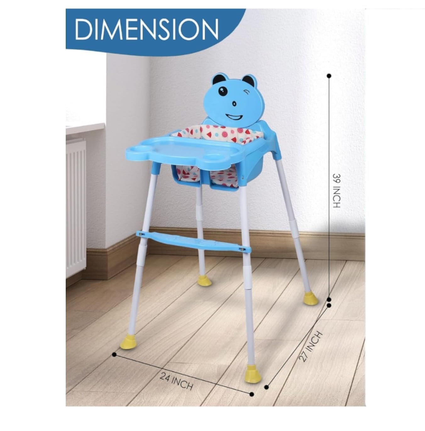 Pampam Sweety Baby Feeding Chair, 3-in-1, High Chair, Low Chair, Baby Chair, Blue 1