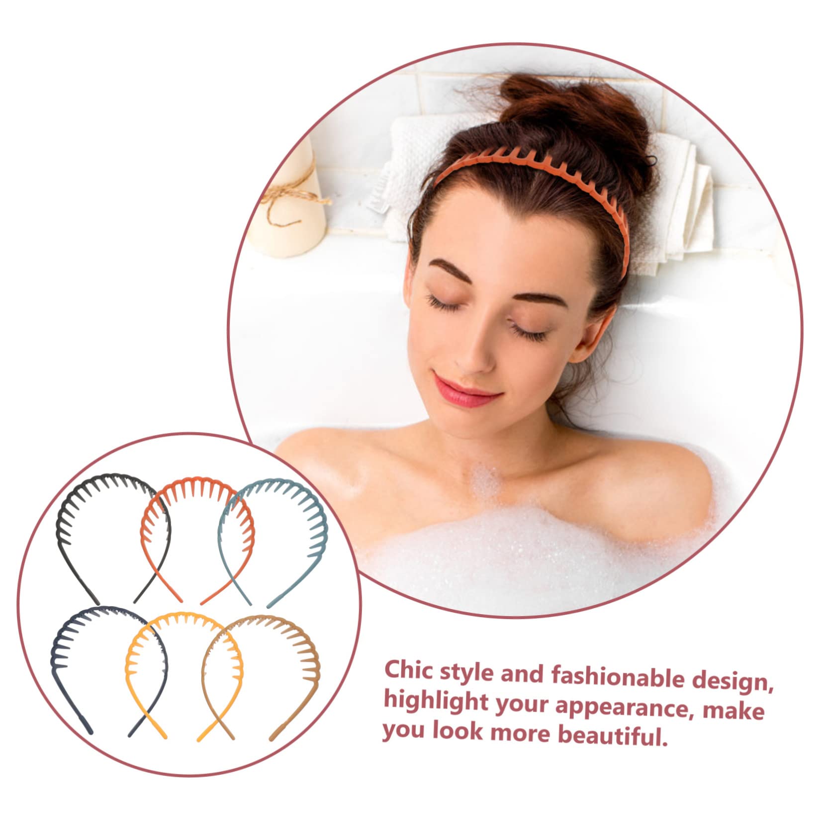 FRCOLOR Fasce Bandana Pz Dentata Per Denti Di Squalo Fasce Per Le Donne Fissatore Per Frangia Ragazza Cerchietti Per Cerchietti a Mancare Plastica Delicato Brina Lo Squalo