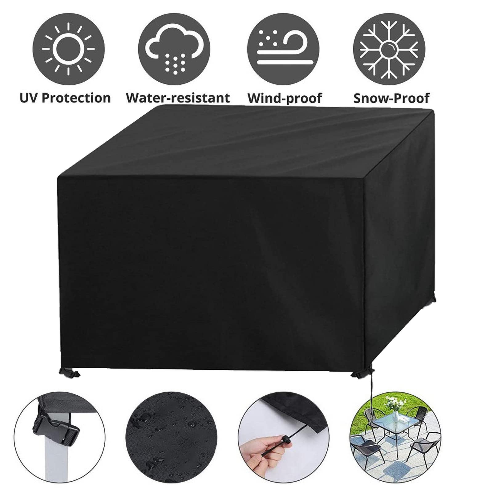 Copertura impermeabile per mobili da esterno e Dusoof, 200 x 160 x 70 cm, in tessuto Oxford resistente, resistente alle intemperie, con chiusura a scatto, per mobili da giardino
