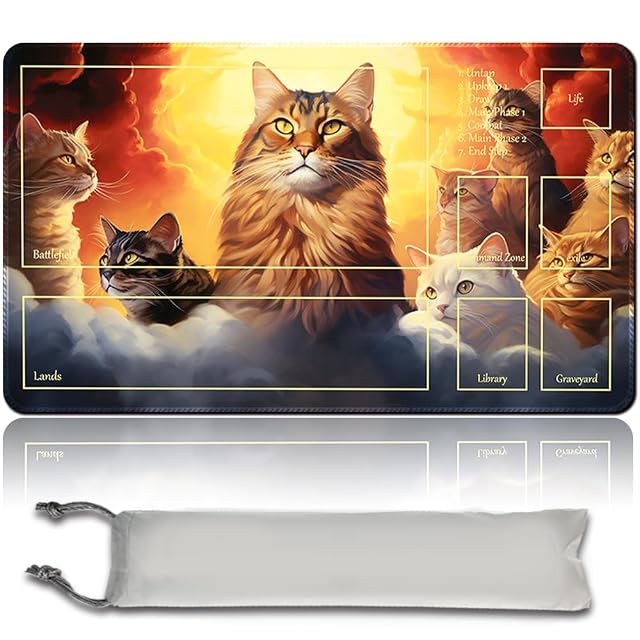 Nine Lives - Juego de mesa mtg Juegos Alfombras + Bolsa impermeable gratuita, bordes cosidos, superficie…