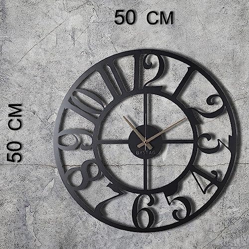 Horloge murale en métal 50x50 cm silencieuse pour décorer un mur vide - 7