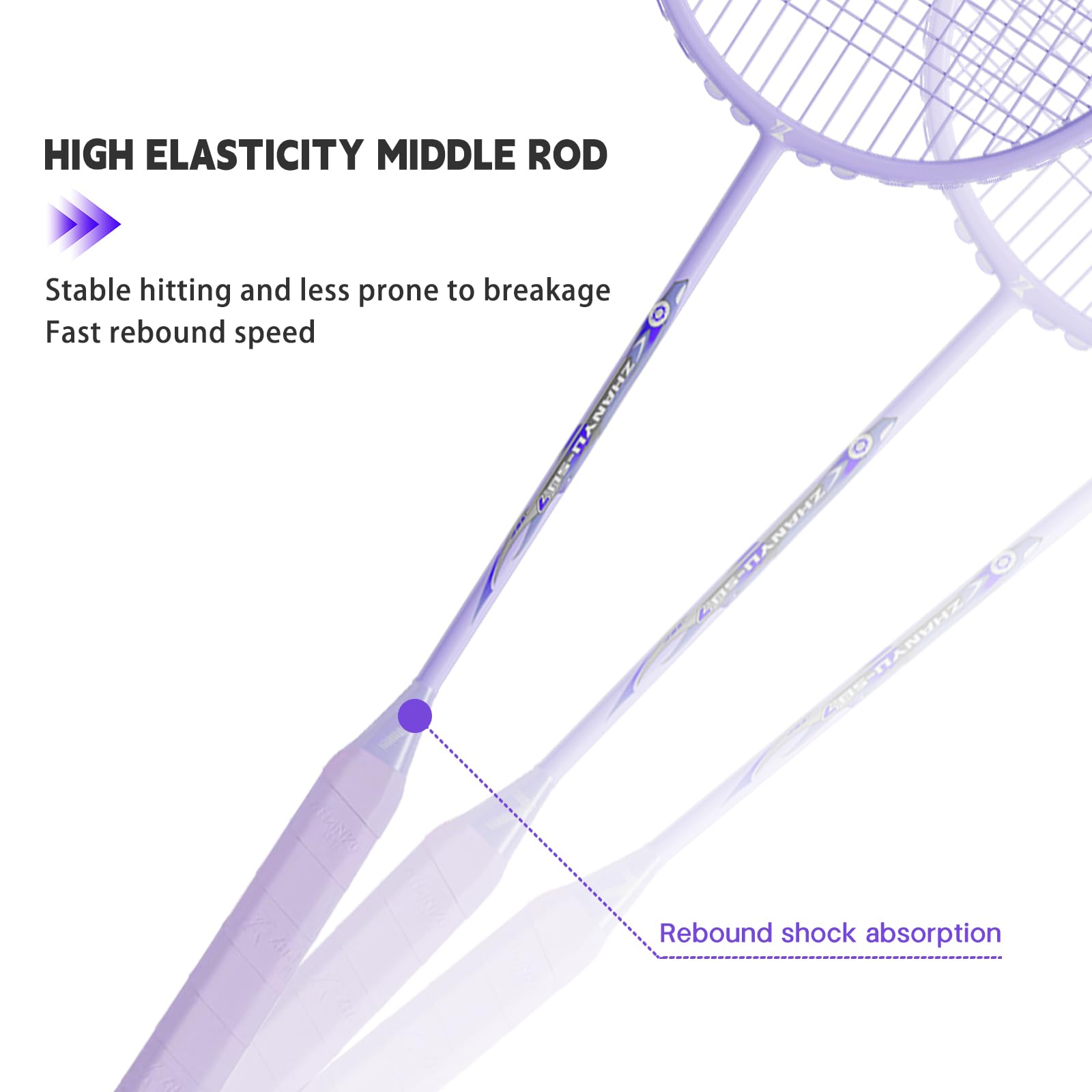 Racchetta da badminton, racchetta da badminton, 100% fibra di carbonio, stampaggio monopezzo, ultra leggera, 76 g, offensiva e difensiva, durevole racchetta da allenamento, include 1 racchetta e 1