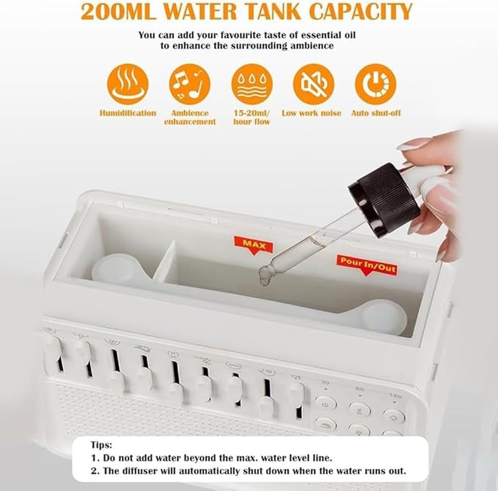 Thunderstorm Sound Machine con Bluetooth ofrece 8 sonidos naturales