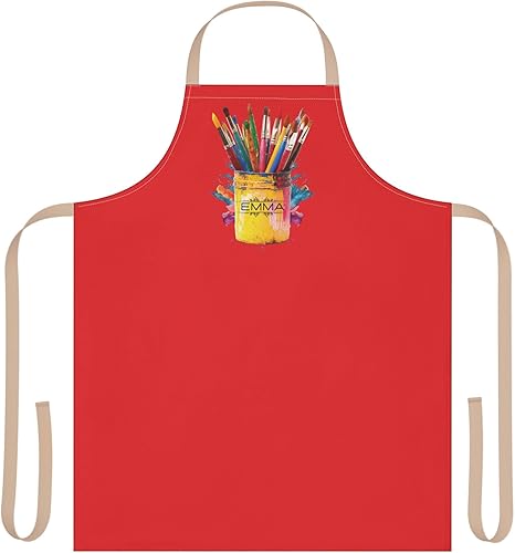 Delantal artístico personalizado con nombre personalizado para artistas, estudiantes, acuarela, acrílico, dibujo, regalo de Navidad
