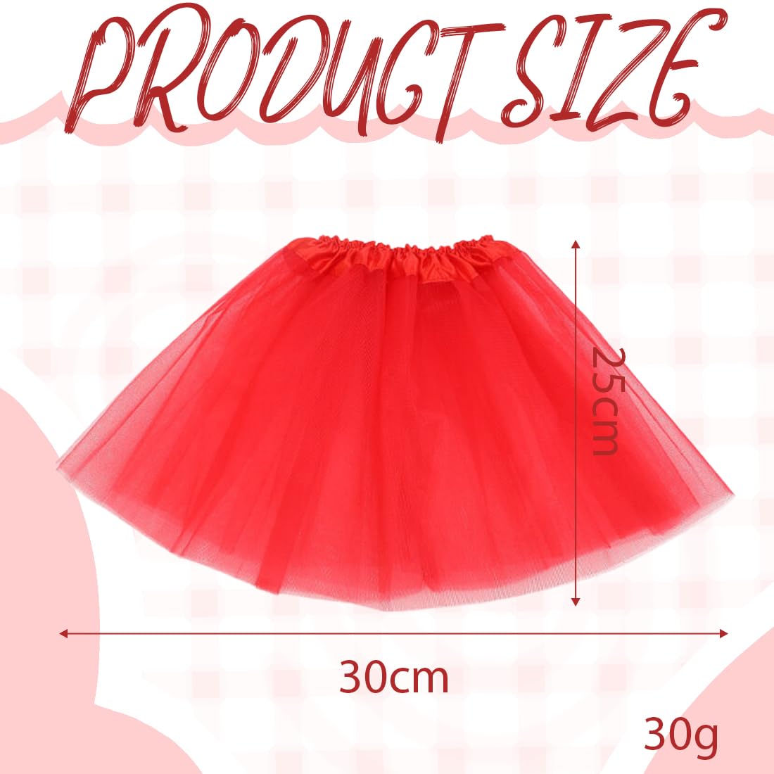 Falda de Tul para Niñas, Tutú Princesa 3 Capas, Falda de Ballet, Color Lacre