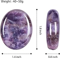 Vista 5 de Piedra de preocupación de palma de cristal para ansiedad, tallada a mano, ovalada, para el bolsillo, piedras para meditación, reiki, masaje