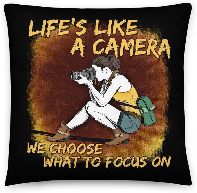 Latin America Focus Photography - Life Like A Camera Photographer Throw Pillow, Washable Cover 18x18