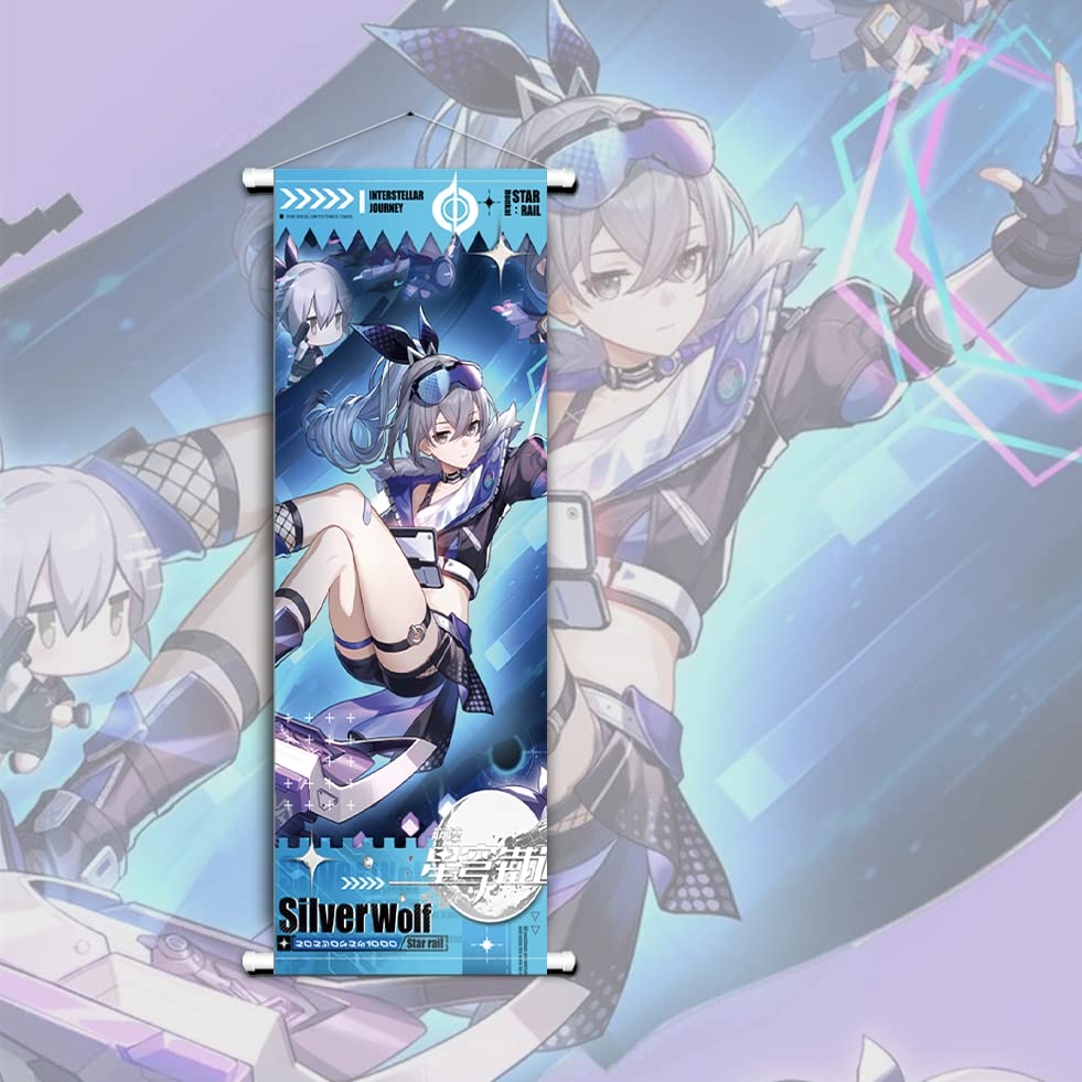 Yuedevil Honkai Star Rail Poster Yan Qing Scroll Poster Honkai Star Rail Game Hanging Wall Art Premium Artistic Canvas for Bedroom Decor