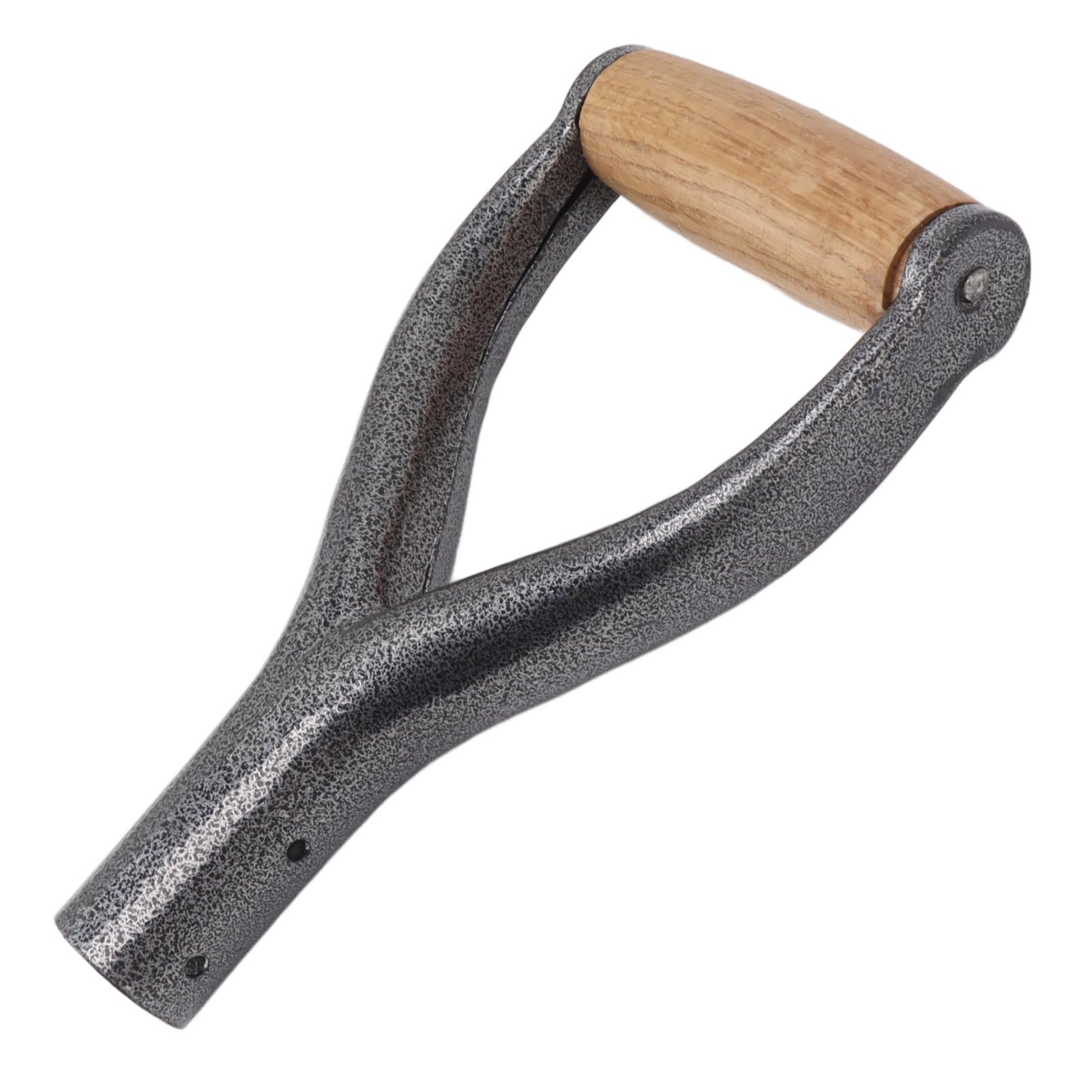 Manche de Pelle, Forme Y Diamètre Intérieur de 12,22 Pouces Poignée de Rechange en Fer Protection des Mains Accessoire de Jardin pour Creuser Poignée de Pelle avec Poignée en Bois
