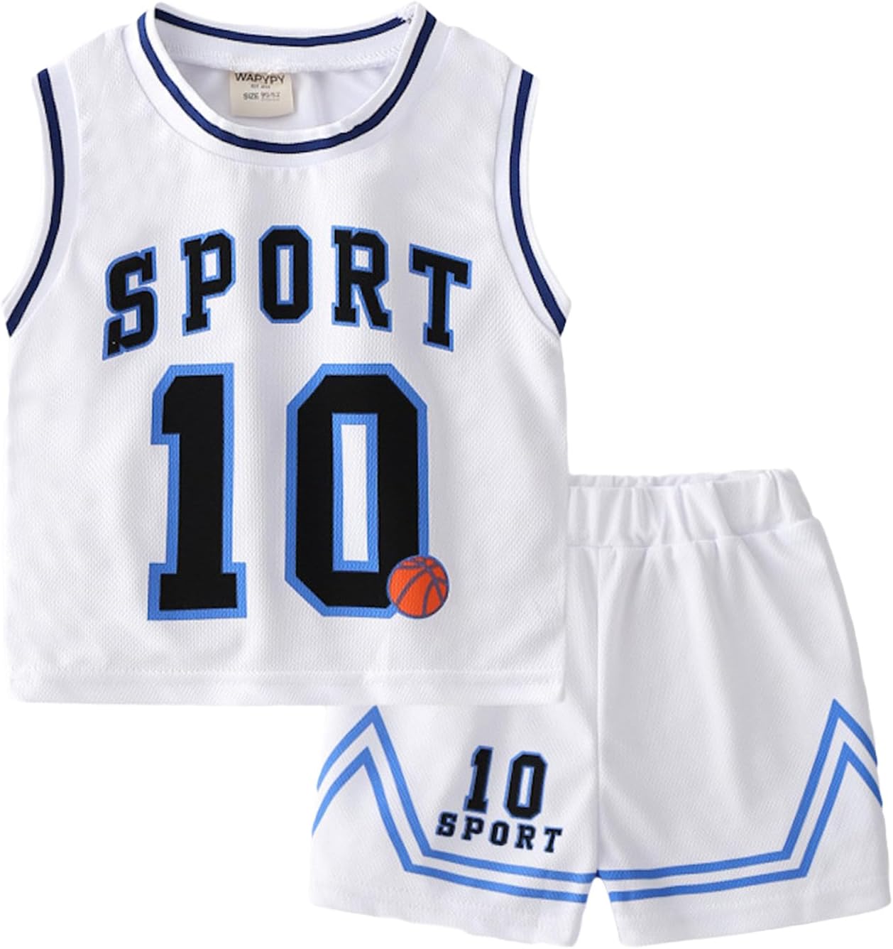 Volunboy Kids Sports Shorts Sets Boys Jerseys Tracksuit 2 Piece Basketball Performance Tank Top and Mesh Shorts Set