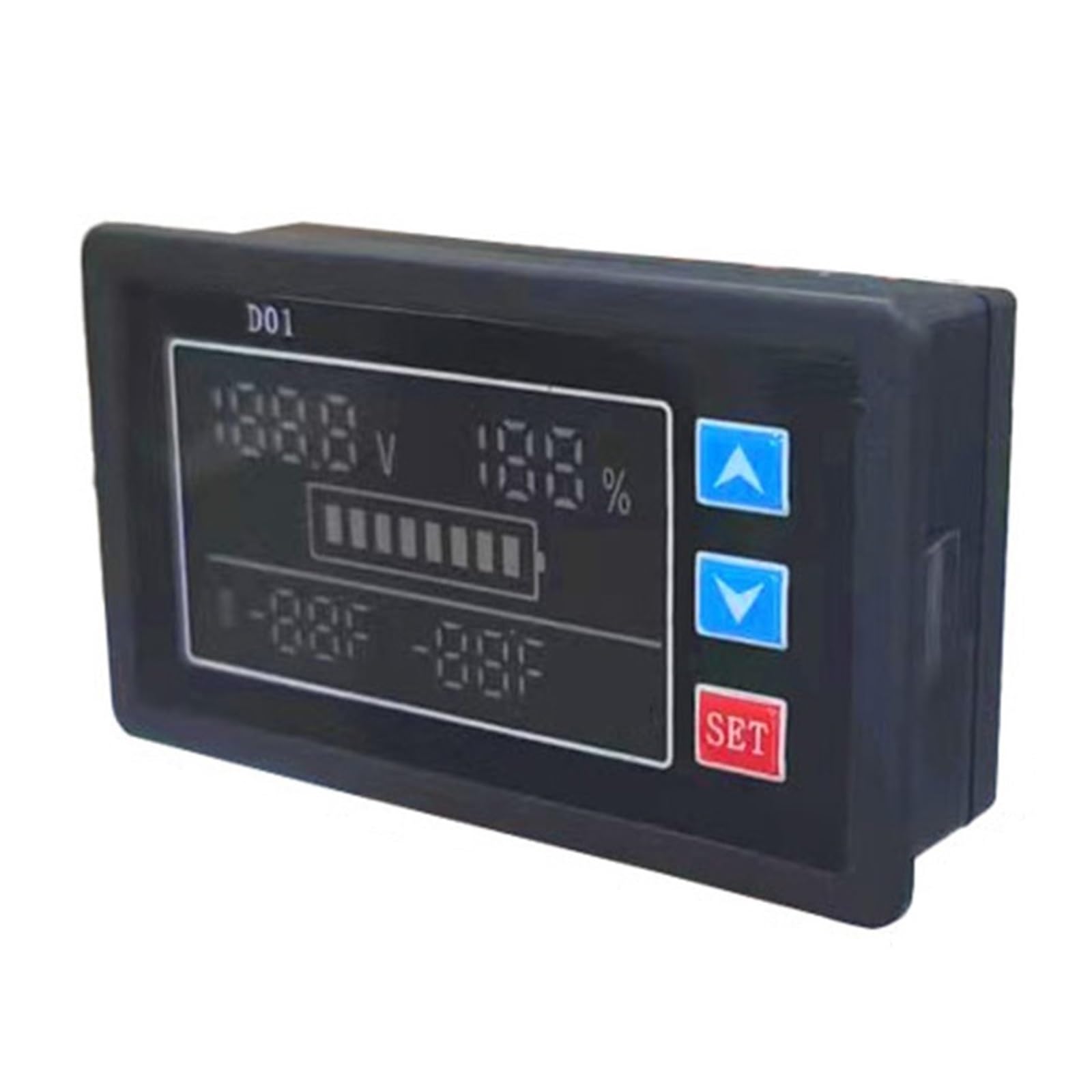 Medidor de voltaje y capacidad de batería de litio impermeable con sensor de temperatura 8