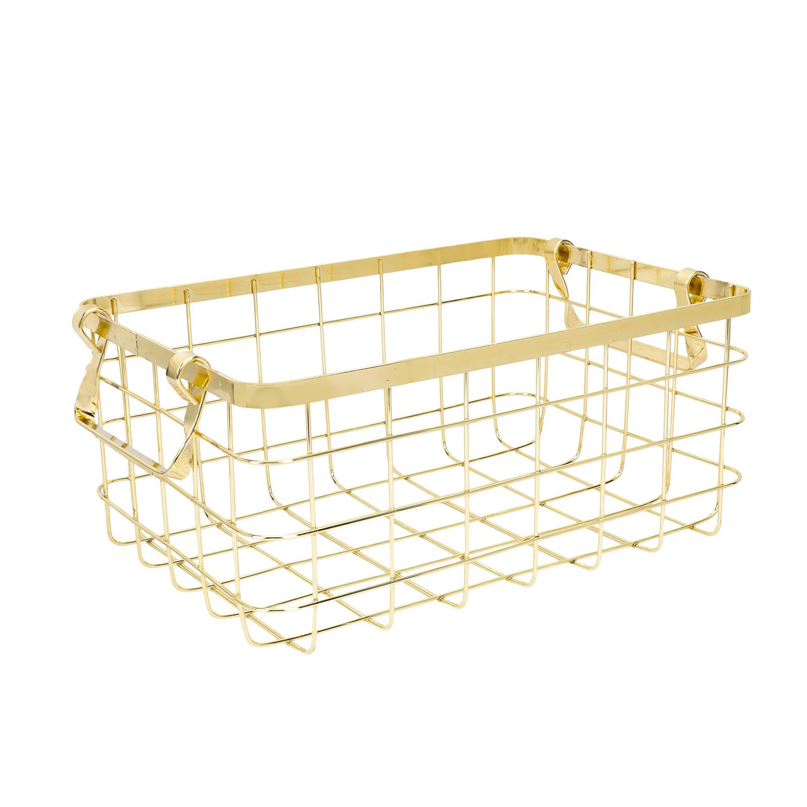 Panier en treillis métallique or facile à déplacer pour corbeille fruits