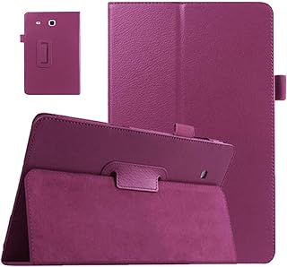 Galaxy Tab E 9.6 Case - Slim Leather Stand Folio Case Cover for Samsung Galaxy Tab E 9.6 Inch Tablet (Fit All Versions SM-T560 T561 T565 and SM-T567V) - Purple