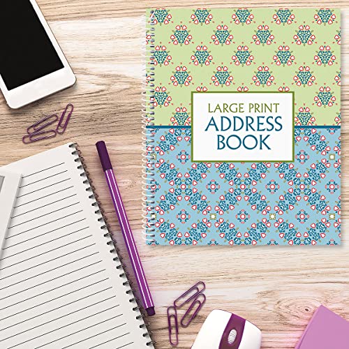 image for CURRENT Fresh Patterns Large Print Address Book, 56 Pages, Big 7 inch 