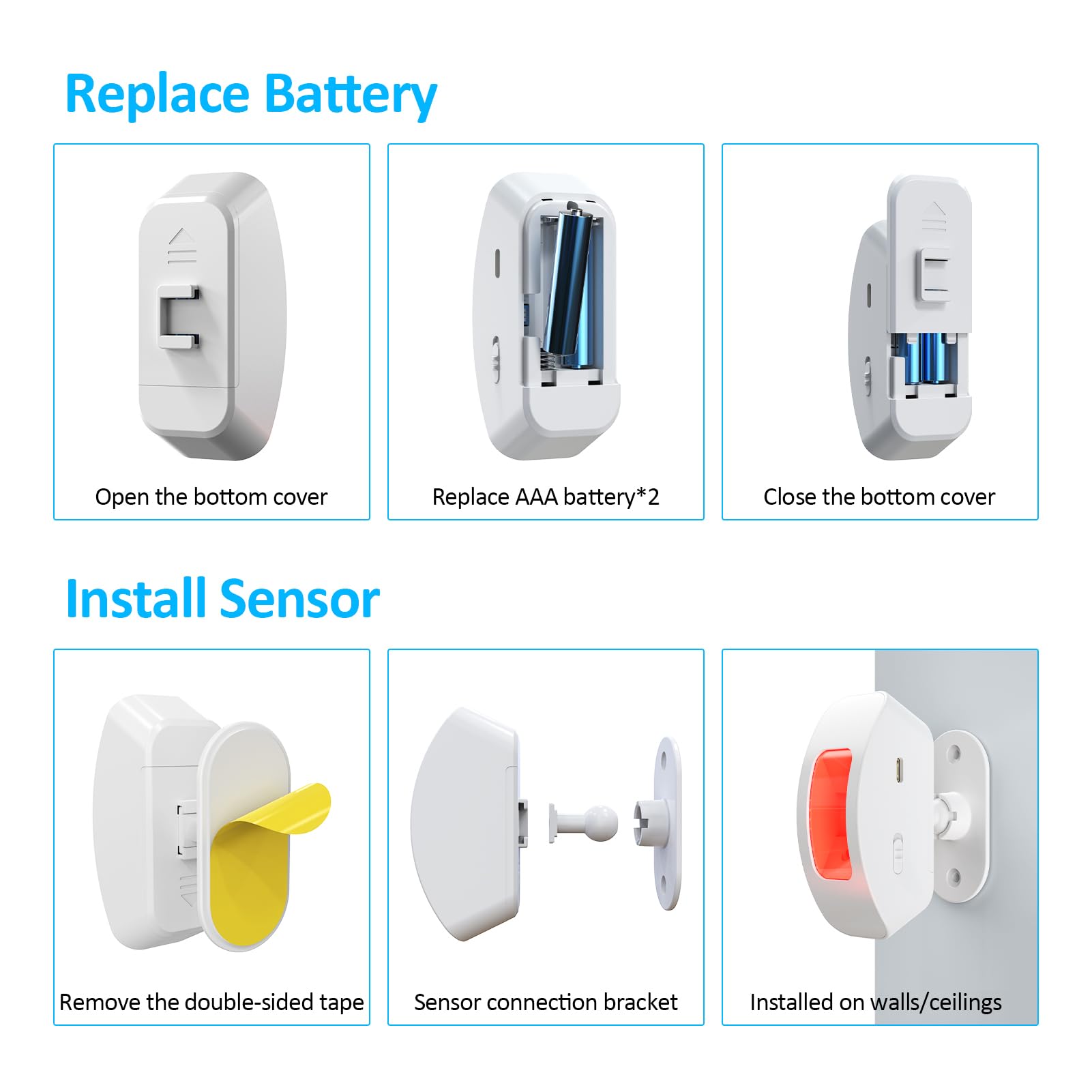 Alarma inalámbrica con sensor de movimiento para interiores: timbre de puerta con sensor de movimiento para negocios | Alarma detector de movimiento para seguridad en el hogar con recordatorio de 35 timbres/luz LED