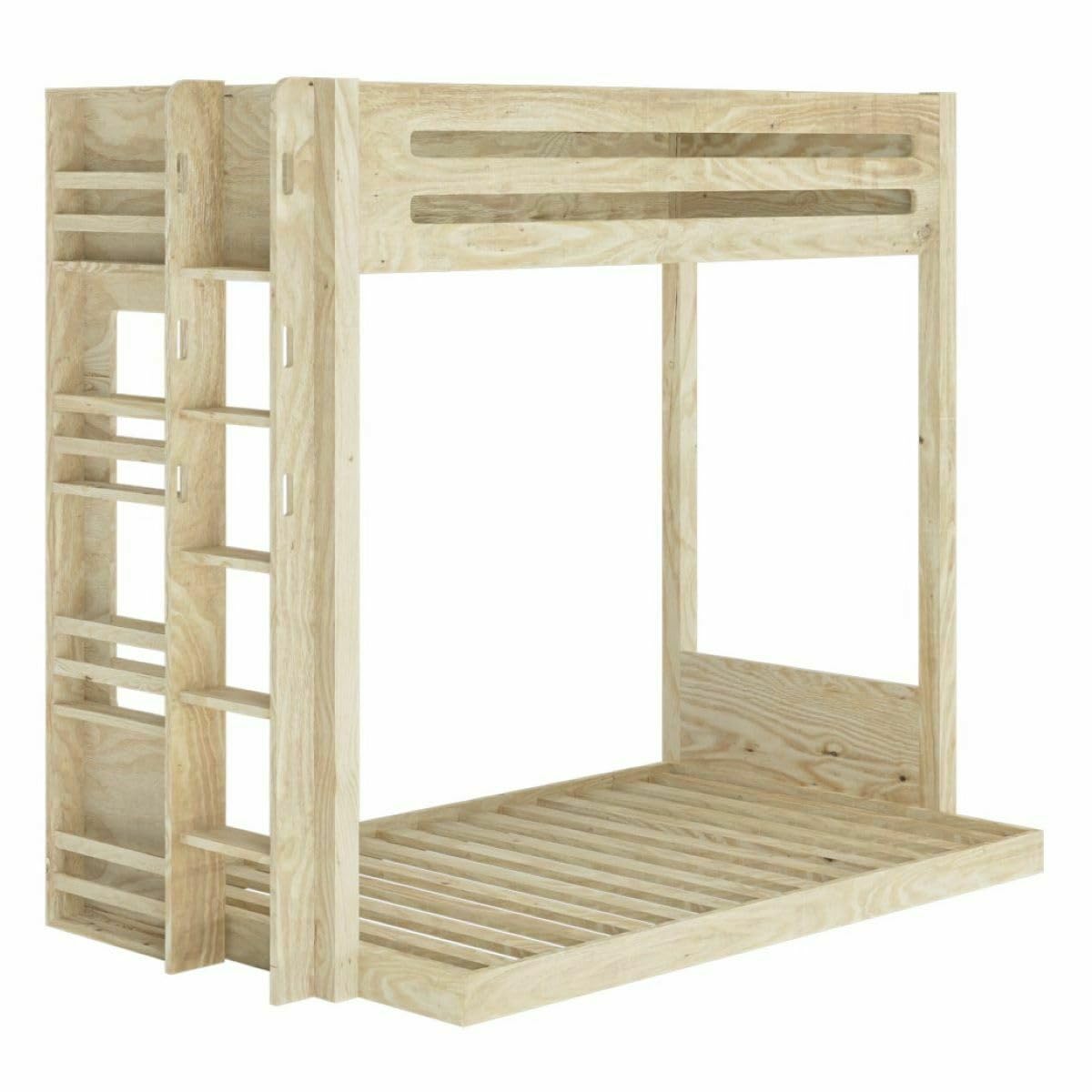 Lit superposé 3 Places Montessori 120x190 cm Bois Naturel