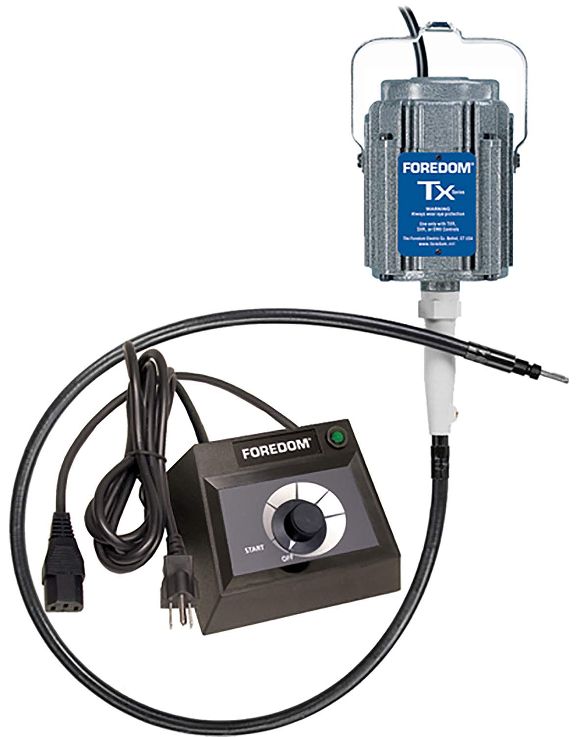 Foredom M.TX-EMX M.TX Hang-Up Permanent Magnet Motor with EMX Plastic Table Top Dial Speed Control, 115v