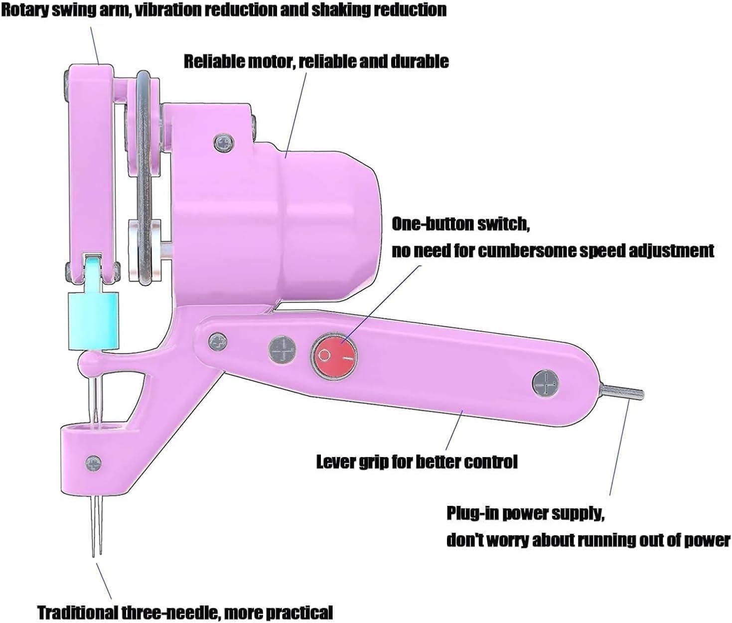 Electric Needle Felting Machine, Wool Felt Poking Tool Poking Needle with Swiveling Swingarm, Replaceable 1-3 Needles, Reduce Arm Fatigue, DIY Felting Supplies.