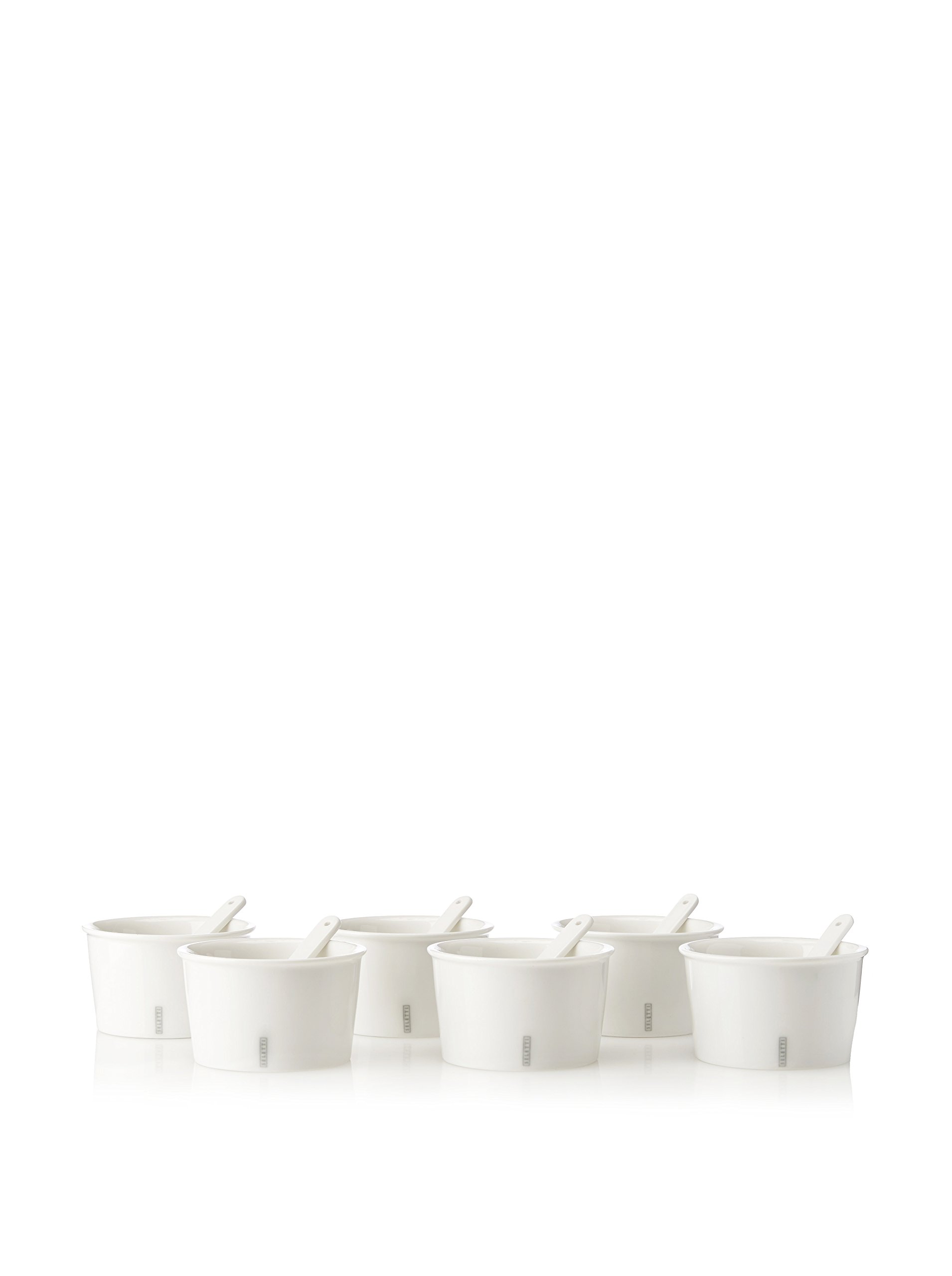 Set 6 Coppetta Gelato Ø Cm.8,​8 H.5,​1 + Palettina in Porcellana