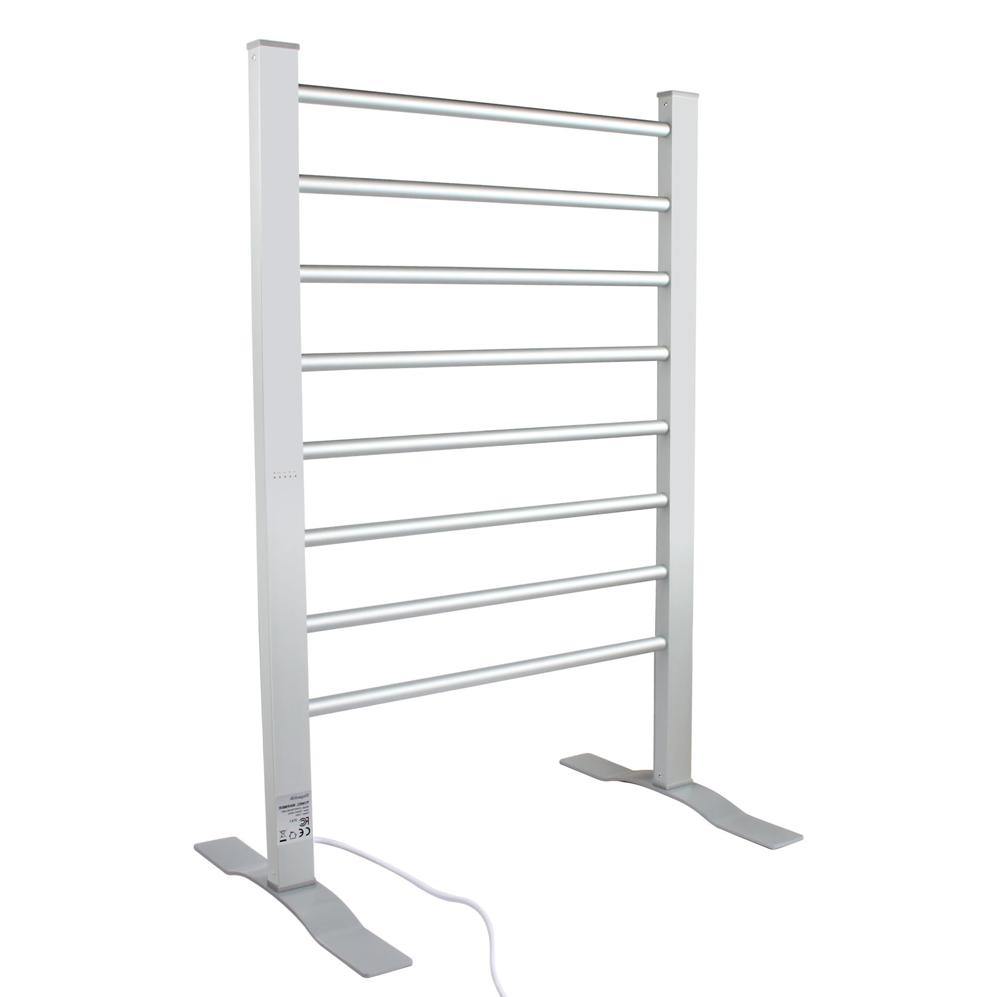 Photo 1 of ELEGANTLIFE Fast-Heating Electric Towel Warmer for Bathroom, Heated Towel Rack with Timer & Auto Shut-Off, Aluminum 8-Bar Design, Freestanding or Wall-Mounted