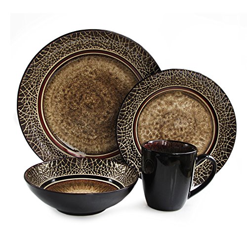 American Atelier Markham 16 Piece Round Dinnerware Set, 11X11X4, Brown #TOP6