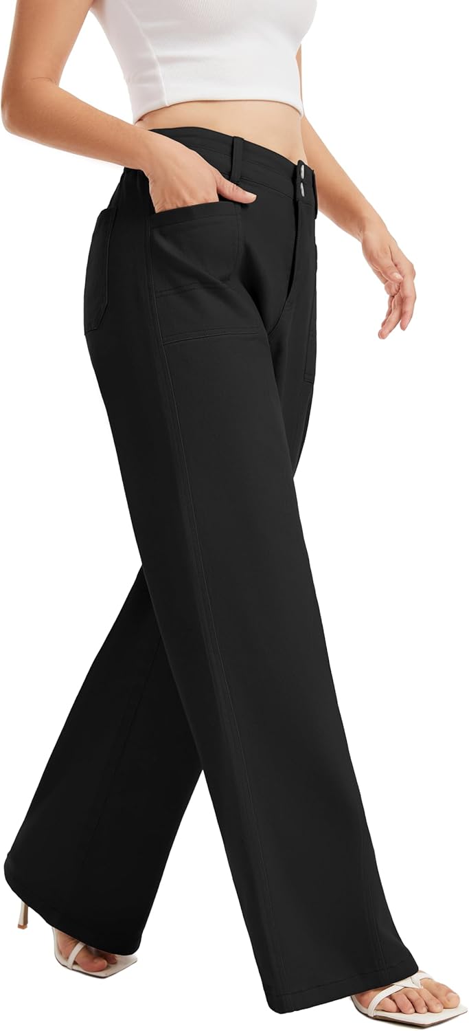 Women's Wide Leg Jeans High Waisted Tummy Control Stretchy Baggy Denim Straight Leg Jeans