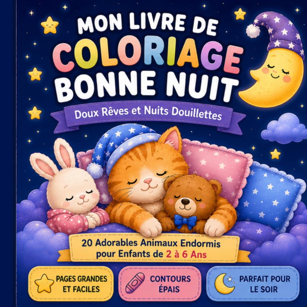 Mon Livre de Coloriage Bonne Nuit: Doux Rêves et Nuits Douillettes (Cozy Coloring Adventures)