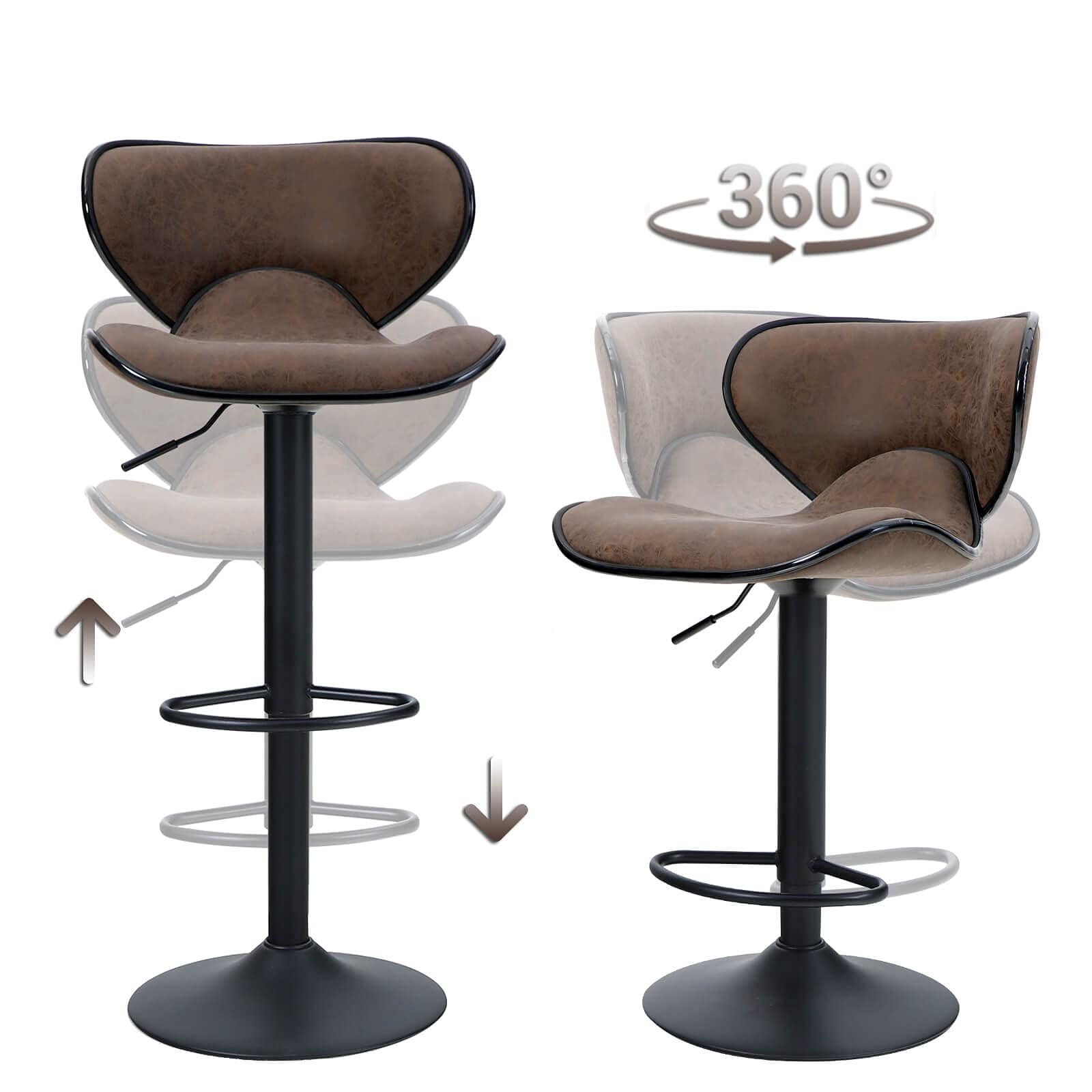 Buy Sophia & William Counter Height Bar Stools Set of 2 Swivel Bar