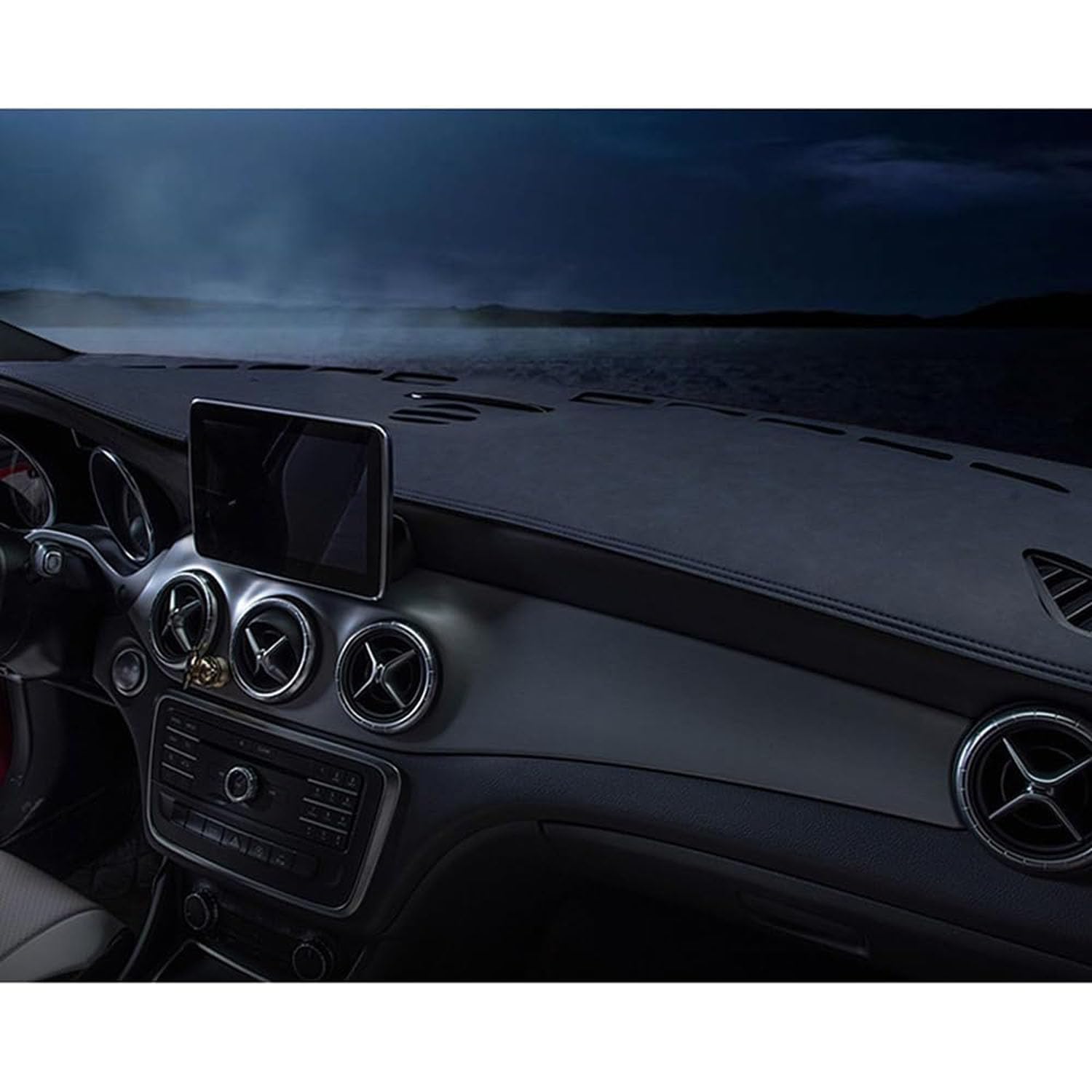 Funda Salpicadero Coche para Ford Ranger,Cubierta del Tablero Almohadilla De Cuero Parasol del Automóvil Protección Interior del Automóvil,A-Black