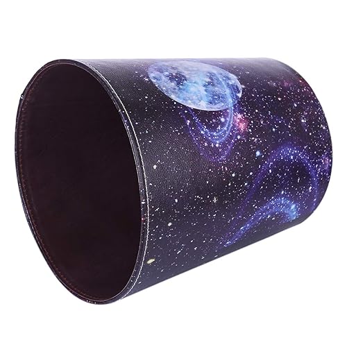 Vista 64 de Papelera, Retro Estilo Europeo Hogar Oficina en Casa Redondo de Cuero de la PU Papelera de Papelera Cubo de Basura Cubo de Basura Papelera Papelera