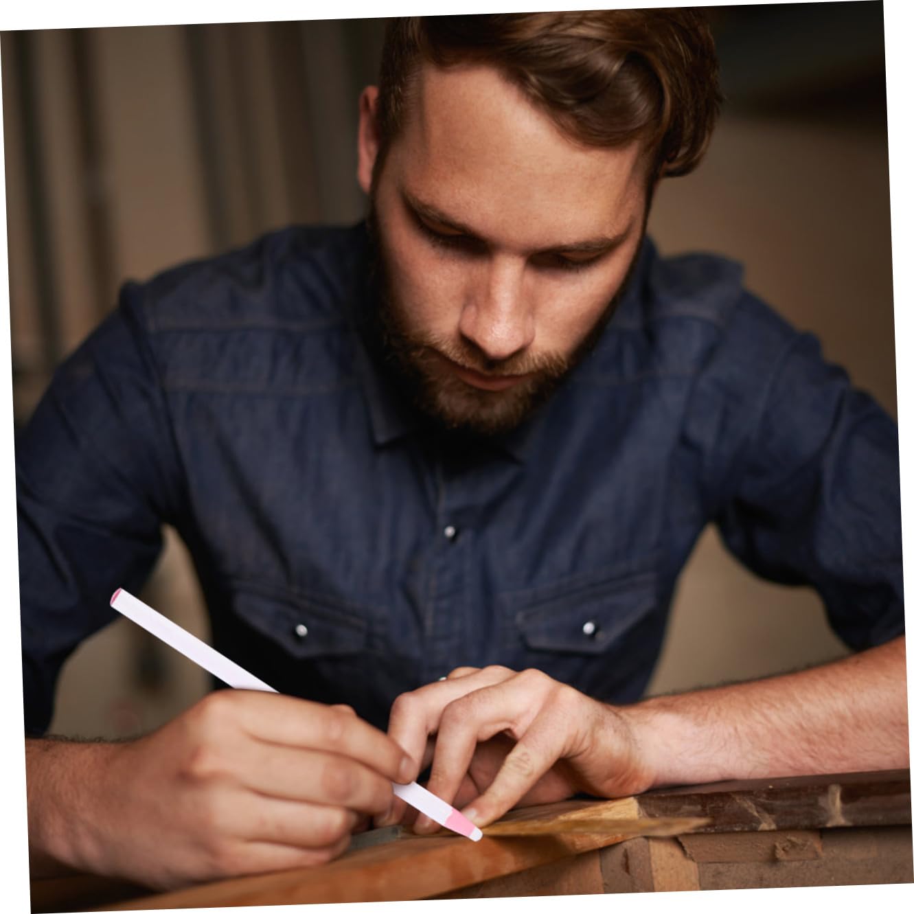 SEWACC Abziehstift aus Weißem Wachs Multifunktionaler Wachsstift zum Nähen und Zeichnen 1 Kasten ohne Anspitzen für Ton und Metall im Schuhmacherei Bereich