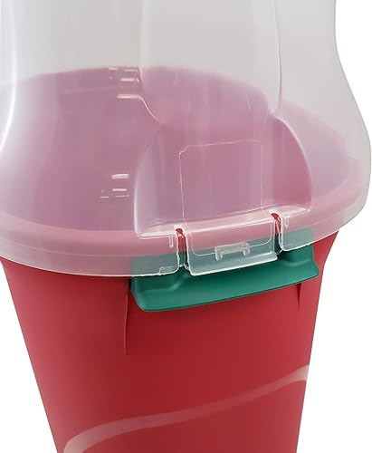 Miniatura 5 de HOMZ Caja de almacenamiento de plástico compacto vertical ligero de 30 pulgadas de 20 rollos de envoltura de regalo con tapa transparente, color