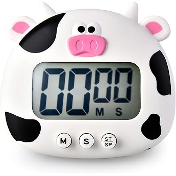 Digital Kitchen Timer Screen Cooking Cute White