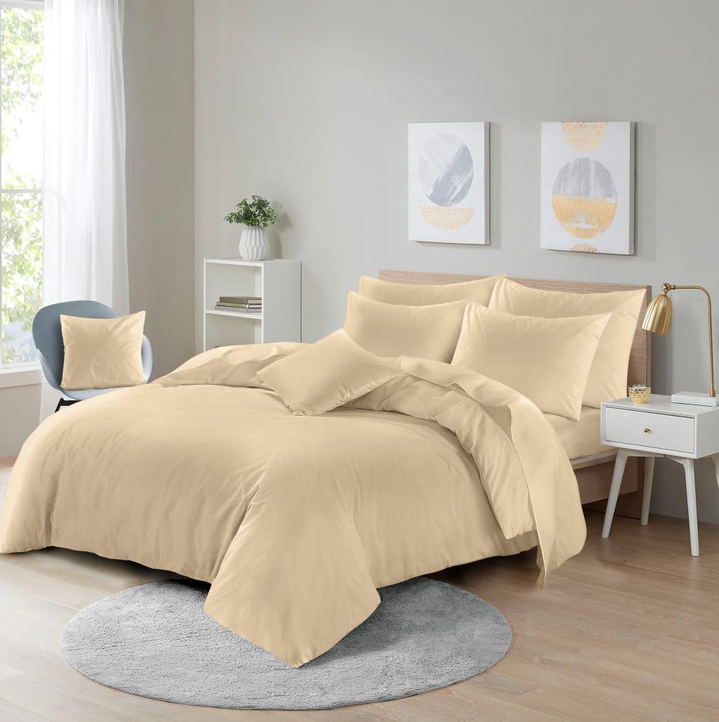 Artistic Fashionista Limited Latte Super Soft Brushed Microfibre Duvet Cover Set With Pillowcases - Breathable & Hypoallergenic Quilt Cover Bedding Set - Shrinkage & Fade Resistant (, Single)