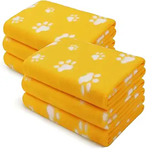  Fleece Dog Blankets 6-Pack, Soft Stretchy for Small Medium Puppy