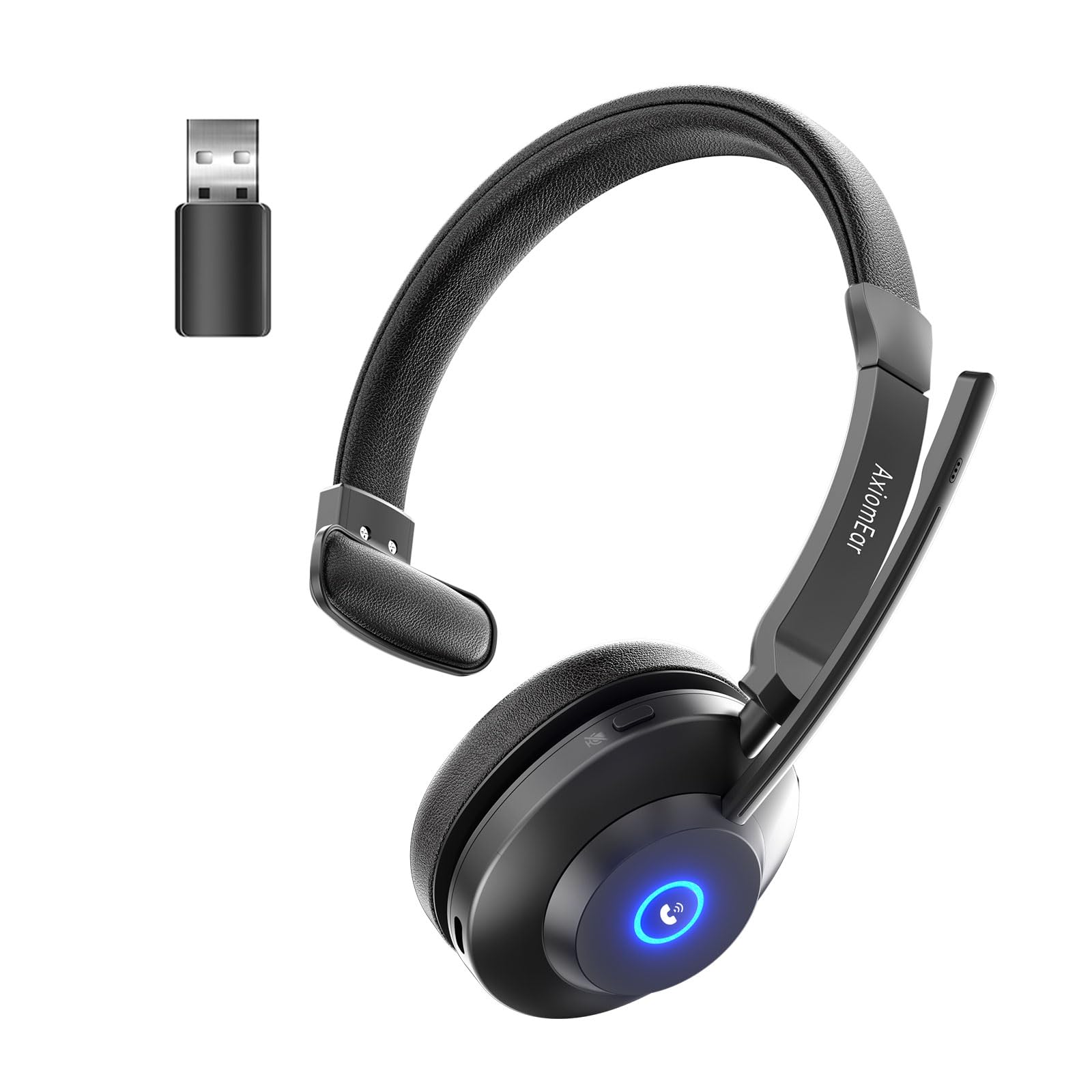 Bluetooth Wireless Headset with Mic for Work, Advanced Noise Reduction Microphone, Clear Calls - Comfortable On-Ear Headphones, Bluetooth 5.3, Applicable to Laptop, PC, Zoom, Office, Phone-image-49