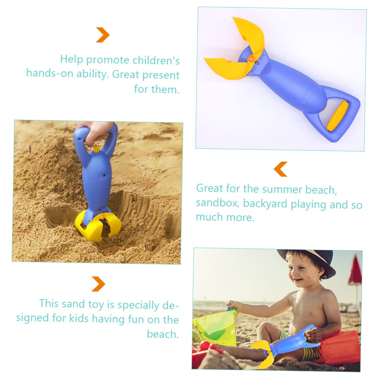 iplusmile 2 Piezas Juguete de Playa Infantil Azul Agarrador de Arena y Práctico para Verano Favorece Habilidades Manuales Imaginación para Playa