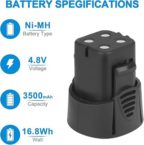 Miniatura 2 de Batería Ni-MH 755-01 de 4.8V 3500mAh para Dremel 7300-PT, Dremel 7300-N8, Dremel 755-01 Dremel 7300 (no apto para Dremel 755,7500, 7400, 750)