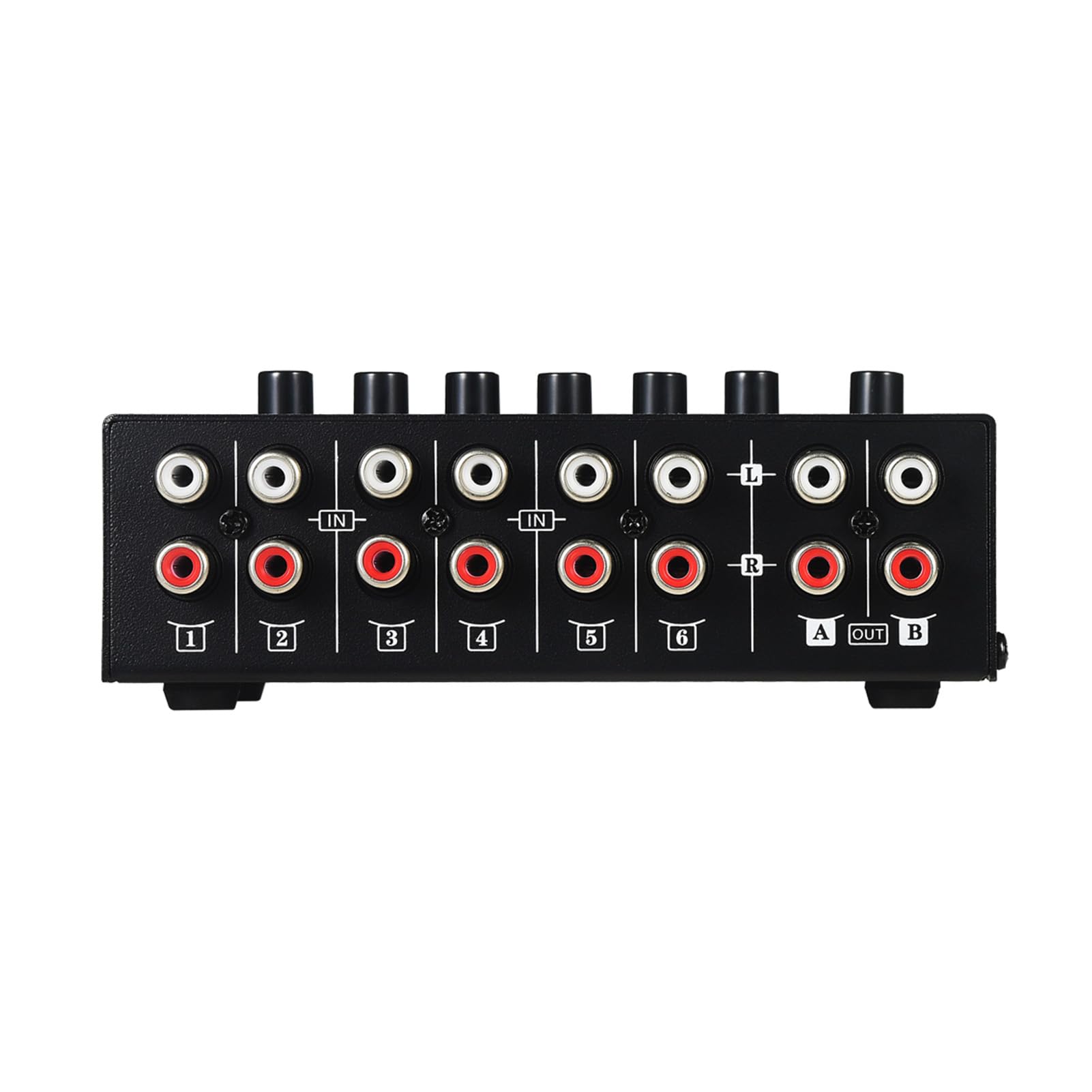 SUNGOOYUE Switch Audio Switcher Audio Stereo 6 in 2 Out Switch in Metallo Plug and Play per PC da Gioco Home Theater con Uscita a Doppio Canale