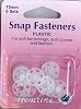SNAP FASTENERS PRESS STUDS 6 sets 15mm Plastic