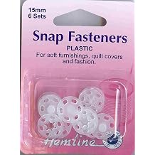 SNAP Fasteners Press Studs 6 Sets 15mm Plastic