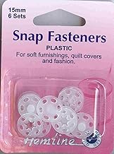 SNAP Fasteners Press Studs 6 Sets 15mm Plastic