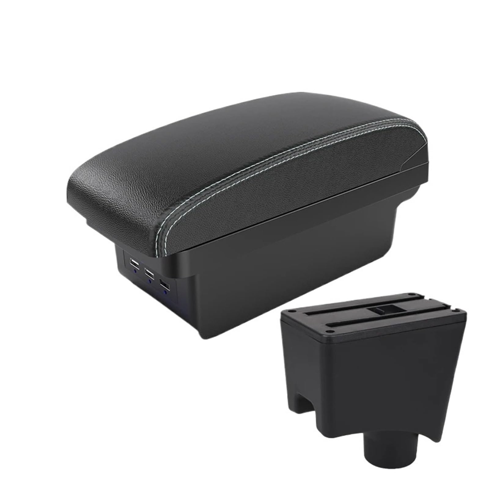 Umdjju B3 Black White 3 Usb For Nissan For Almera G15 Car Armrest Box Storage Accessories Car Centre Console Armrest Box(B3 Black White 3 Usb)