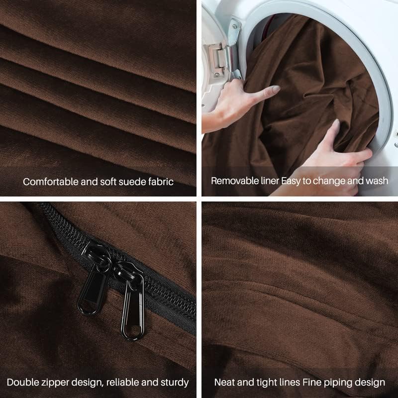 Miniatura 4 de Funda para puf de gran tamaño para adultos, muebles de sala de estar, de microfibra suave y lavable, funda para silla de puf para niños, funda para