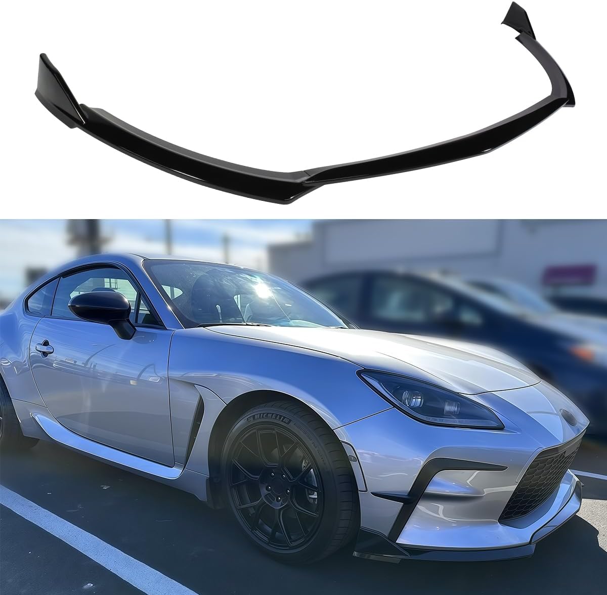 3Pcs Front Bumper Lip Compatible with Toyota GR86 2022-2025 ST-Style, Fits for 2022 2023 2024 2025, Air Dam Lower Chin Spoiler Splitter (Glossy Black)