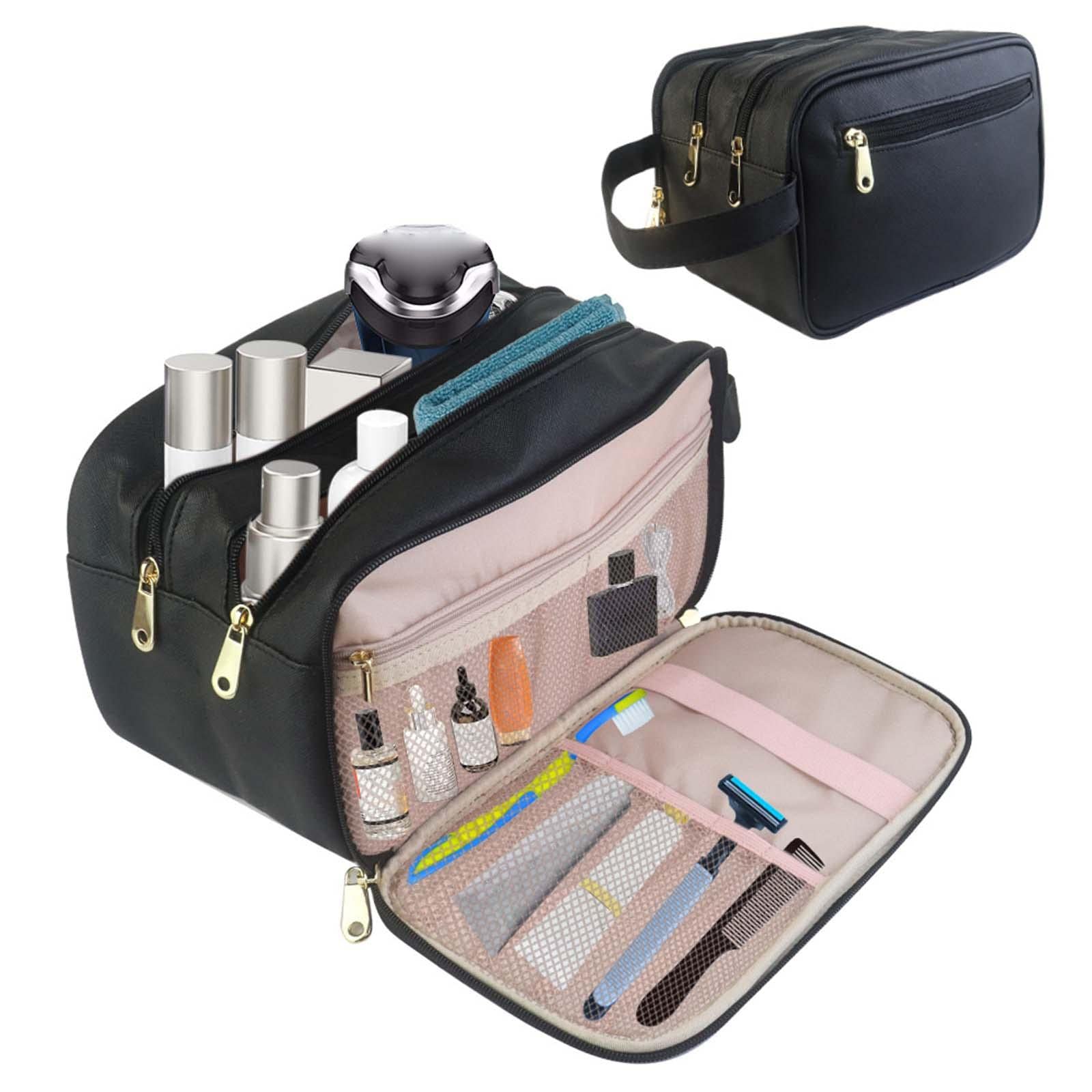 Neceser para hombre, impermeable, para artículos de tocador, accesorios, brochas y herramientas, Juego de 3 (negro), 28cmx15cmx18cm, como se muestra en la