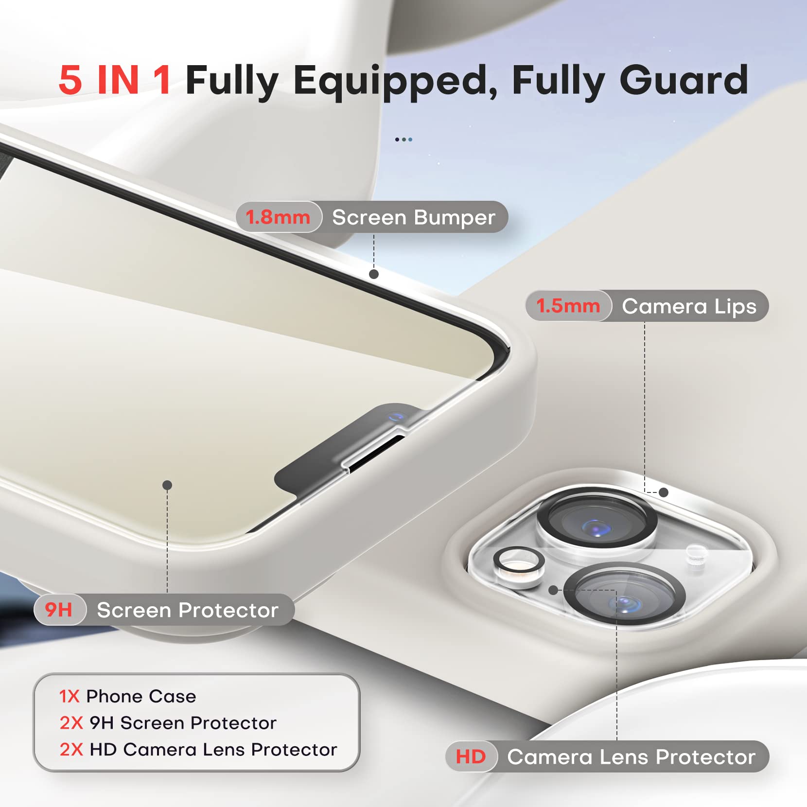 TOCOL Silicone for iPhone 14 Case 6.1-Inch - Image 3