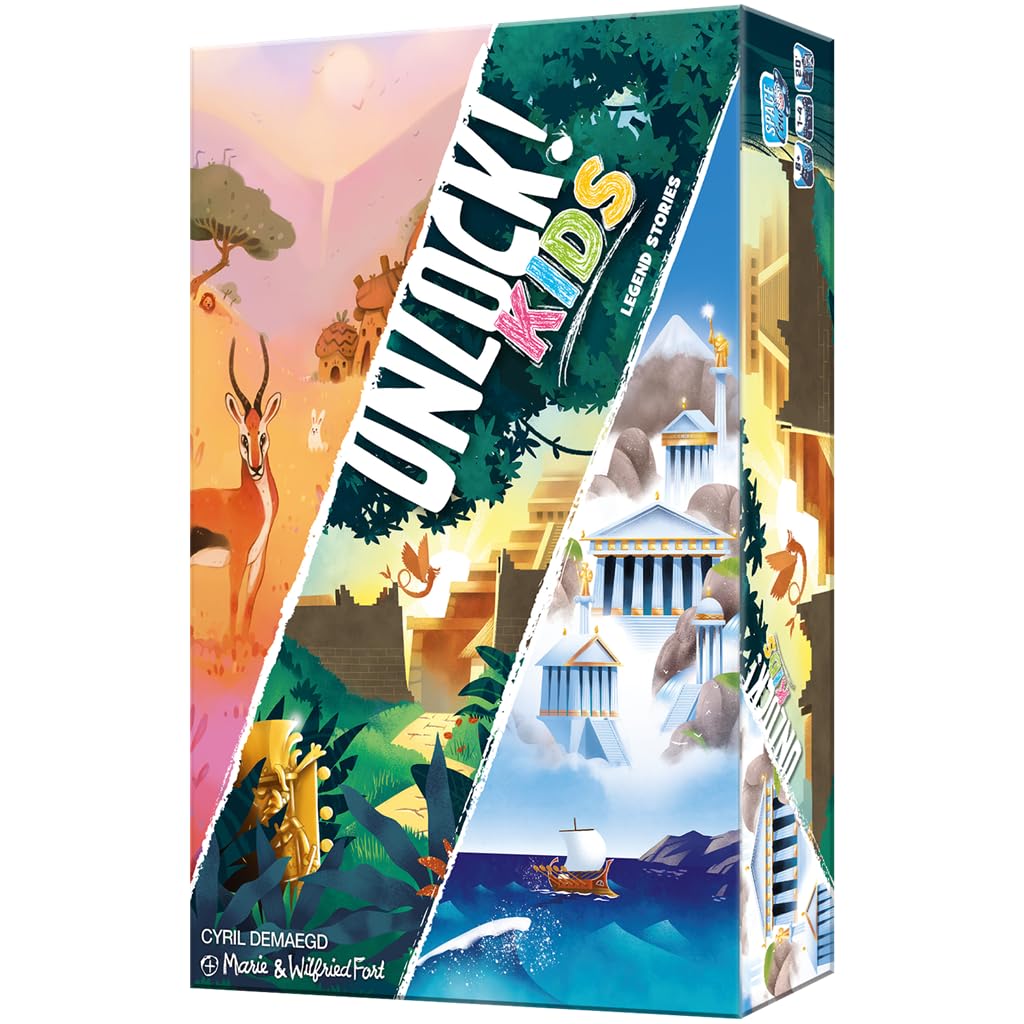 Asmodee Unlock! Kids Legend Stories Escape room board game for families aged 6 and up, 1 to 4 players, 20 minutes per game (Spanish)