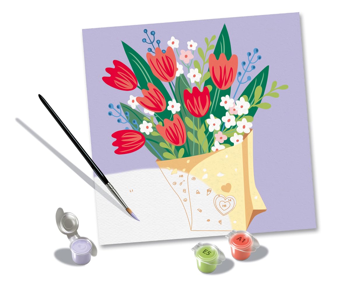 Relax CreArt Tulip Bouquet Paint by Numbers Kit | Perfect DIY Art Gift for Adults, Stress…